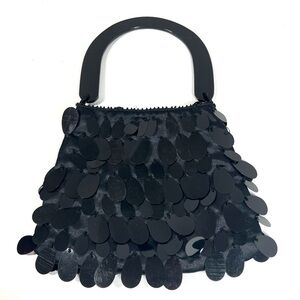 Black Sequin Accessorize evening bag